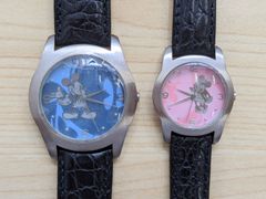 C [Used, Operation Unconfirmed, Sold as Junk] Disney Disney Store Limited Pair Watch 70/500 Mickey & Minnie C-0.2-0.4