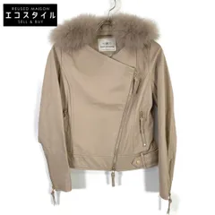 GRACE CONTINENTAL　グレースコンチネンタル　ピンクベージュ フォックスファー ファー衿ドレープラムジャケット　38のサムネイル