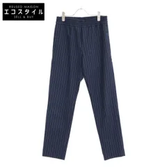 ACNE STUDIOS　アクネ ストゥディオズ　ネイビー ピンストライプ ドローコード パンツ　44のサムネイル