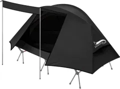 【特価】4000mm耐水圧 前室あり DesertFox ソロ キャンプ コンパクト 軽量 1人用 3 WAY タイプ テント 撥水加工素材 自立式 二重層構造 テント 4シーズン 簡単設営 UVカット コット用 通気防風防雨 収納袋付き DRZのサムネイル