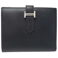鑑定書付き【極美品】HERMES ベアンコンパクト モノクローム 二つ折り