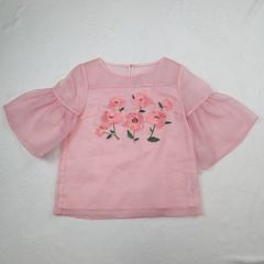 I　チェスティ　chesty オーガンジー刺繍トップス　ピンク Chesty チェスティ オーガンジー 花柄ブラウス ホワイト 白 サイズ0