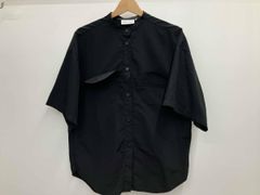 HYKE ハイク バンドカラー ブザムシャツ 半袖 ブラック サイズ1 - メルカリ