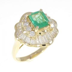 K18 エメラルド 0.82ct ダイヤモンド クローバーリング - メルカリ