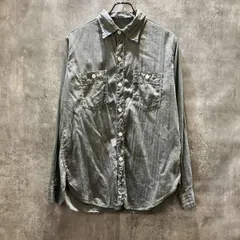 POST O’ALLS 長袖シャツ ヘリンボーンワークシャツ size M グレー ポストオーバーオールズ のサムネイル
