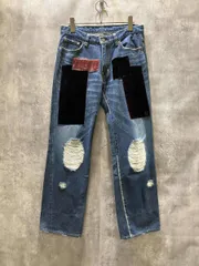 03AW カート期 NUMBER (N)INE ベロアパッチワークデニムパンツ size 0
