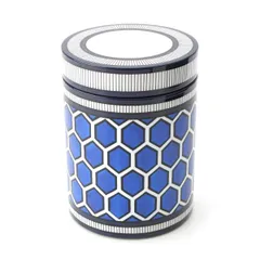 エルメス ティー ボックス ブルーダイユール 茶葉入れ 茶筒 雑貨 ブルー ホワイト【中古】のサムネイル