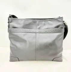 【❗️✨人気COACHレザーショルダー✨❗️】COACH F70456 グレー レザー ショルダーバッグ 斜め掛けOK❗️のサムネイル