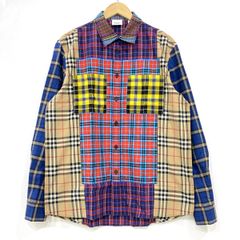 24738✨バーバリー パッチワーク クレイジーパターン チェック 長袖 