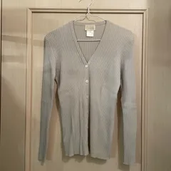 9　Harrods ハロッズ 長袖 カーディガン グレー 無地 Lサイズ 40 11号 イタリア　お呼ばれ　デート　オフィスカジュアル　食事会　可愛い　お出かけ　上品　長袖のサムネイル