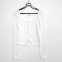 00s テディベア ガーゼトップス ロンT スクエアネック ホワイト itimi
