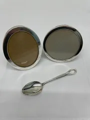 【最高級】TIFFANY & Co. スターリングシルバー3点セット フォトフレーム2点＆エルサ・ペレッティ パドバ ベビースプーン SV925 写真立てのサムネイル