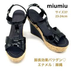 ミュウミュウ ウェッジソール サンダル エスパドリーユ 厚底 25.5cm