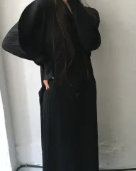 PLEATS PLEASE プリーツプリーズ ブラック ロング コートのサムネイル