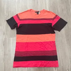 【223922】Marc by Marc Jacobs マークバイマークジェイコブス  クリーニング済み　太ボーダー　Tシャツ　サイズM メンズ  ・ マルチカラーのサムネイル