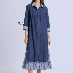 S リーバイス シャツ型 デニム ロング ワンピースのサムネイル
