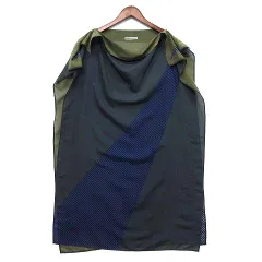 イッセイミヤケ ISSEY MIYAKE アシンメトリー シアー チュニック プルオーバー ダークグレー系 ☆AA★のサムネイル