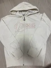 ヴィンテージ PUMA プーマ ピンク 刺繍 フード ジップアップ Tシャツ