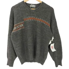 コムデギャルソンオム COMME des GARCONS HOMME 90S 98AW AD1997 田中オム デカ 銀タグ  ジャカード バイアス ノルディック Vネック ローゲージ ウール ニット セーター archive アーカイブ メンズ 表記無 のサムネイル