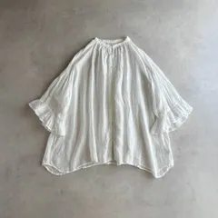 美品 / nest Robe ネストローブ / リネンガーゼギャザースリーブブラウス  / レディース F フリーサイズ / オフホワイト / 日本製 / シャツ チュニック 7分袖 / トップスのサムネイル