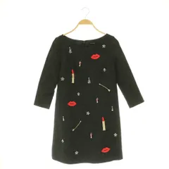 シンシアローリー CYNTHIA ROWLEY ラメワンピース ミニ 長袖 ビジュー装飾 ワッペン 黒 マルチカラー CCEAS-35690 /CXのサムネイル
