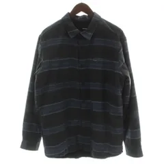 ハーレー Hurley シャツジャケット ネルシャツ L 青 ブルー グレー 裏起毛 ボーダー柄 長袖 /GG55のサムネイル