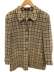 未使用タグ付き/DAKS/ダックス/チェック柄シアージャケット/サイズ11AR/ブラウン/レディース/FG0193のサムネイル