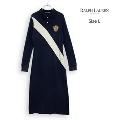 RALPH LAUREN ラルフローレン ポロシャツ ロング ワンピース ネイビー SizeLのサムネイル