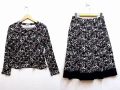【230847】STYLE ME スタイルミー  ツーピース スカート セットアップ 総柄プリント  M ブラック