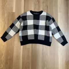 sheller シェリエ チェックジャガードニットトップス - メルカリ