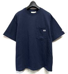 WIND AND SEA ウィンダンシー 半袖シャツ ドット 水玉 ネイビー M