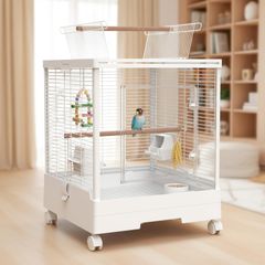 ○底値セール・新品未開封・広々 透明アクリルドア付き鳥カゴ・ダブル