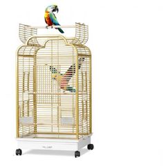 大型 バードケージ 鳥かご キャスター付き天井オープン オウム インコ