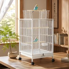 ○お買い得・新品未開封・広々 透明アクリルドア付き鳥カゴ・ダブル