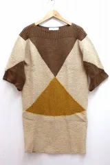 【224058】Stella McCartney ステラ マッカートニー  ローゲージ ニットワンピース 7分袖 アルパカ混  ・36 ブラウン/ベージュのサムネイル