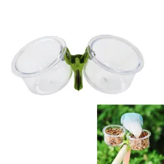 AKNEBRIAX 잉꼬 피더, 소형 새 물그릇, 이중 용도 피딩 보울, 폴 고정식 보울, 1.5cm 호환, 미끄럼 방지, 청소가 쉬운 새 식기, 소형 앵무새 그릇, 새 먹이 공급 장치, 케이지 부착 피더, 약 4.5 x 3.5 cm