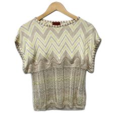 美品☆ MISSONI ミッソーニ 総柄 半袖 ニットトップス 44 - メルカリ
