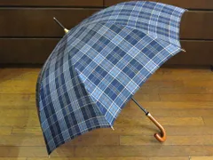 【231949】DAKS ダックス  長傘＜軽い・つよい・さびない＞カーボン骨 チェック柄　65cm ネイビー系のサムネイル