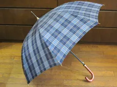 【232096】DAKS ダックス  長傘＜軽い・つよい・さびない＞カーボン骨 チェック柄　65cm　※共布カバー ネイビー系のサムネイル