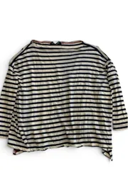 美品　JUNYA WATANABE　COMME  des GARCONS ジュンヤワタナベ　コムデギャルソン　ロングTシャツ　カットソー　ロンT　ボーダー　ウール　ワイド　オーバーサイズ　JJ-T002　サイズSのサムネイル