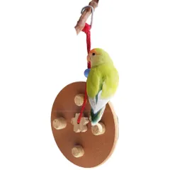 새들을 위한 나무 씹는 장난감, 지능형 개발, 벽걸이, 앵무새, 잉꼬, 앵무새, 앵무새, 새장 액세서리 (1팩, 소형)