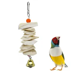 カトルボーン インコ おもちゃ イカの骨 鈴 オウム 噛むおもちゃ 吊り下げ カルシウムの補給 鳥 おもちゃ セキセイインコ オカメインコのサムネイル