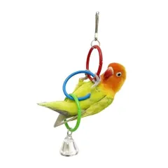 バードトイ 安心安全素材 鳥おもちゃ セキセイインコ オカメ 吊下げタイプ玩具 オウムブランコ おもちゃ ミニサイズ【3つのリング】