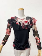 JOAN】LL 新品 社交ダンス カットソー フリル アート柄 12109 - メルカリ