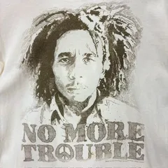 07年 ZION BOB MARLEY "NO MORE TROUBLE"グラフィックTシャツ 00s MADE IN USA サイズⅬ STAINED シミ汚れ 08062114 01のサムネイル