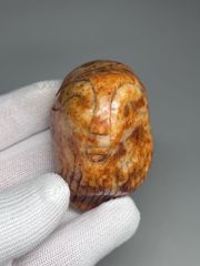 清時代 和田玉 白玉 花籠と蝶 玉牌 ペンダント 古美術 唐物 旧家蔵出し