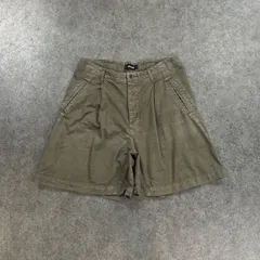 ZUCCa Shorts ズッカ ワイドタックショーツ ワークショーツ ハーフパンツ ショートパンツ ボタンフライ シンチバック 無地 カーキ系 メンズのサムネイル