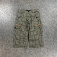 BURBERRY BLUE LABEL Cargo Shorts Y2K バーバリーブルーレーベル 七部丈 カーゴショーツ ハーフパンツ チェック柄 ホース刺繍 カーキ系 テック メンズ 三陽商会のサムネイル