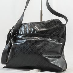 美品 ゲラルディーニ ソフティ ショルダーバッグ 黒 総柄 軽量 証明 