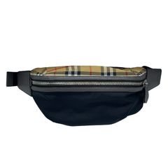 Burberry バーバリー ナイロン ウエストバッグ ポーチ ノバチェック 黒 バーバリーロンドン BURBERRY LONDON ノバチェックウエストポーチ